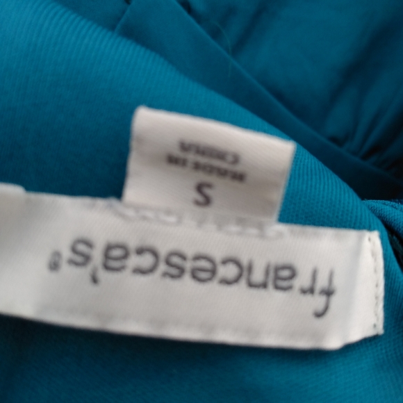 Francesca’s Green Dress w/ Gold Polka Dots S - Picture 5 of 6